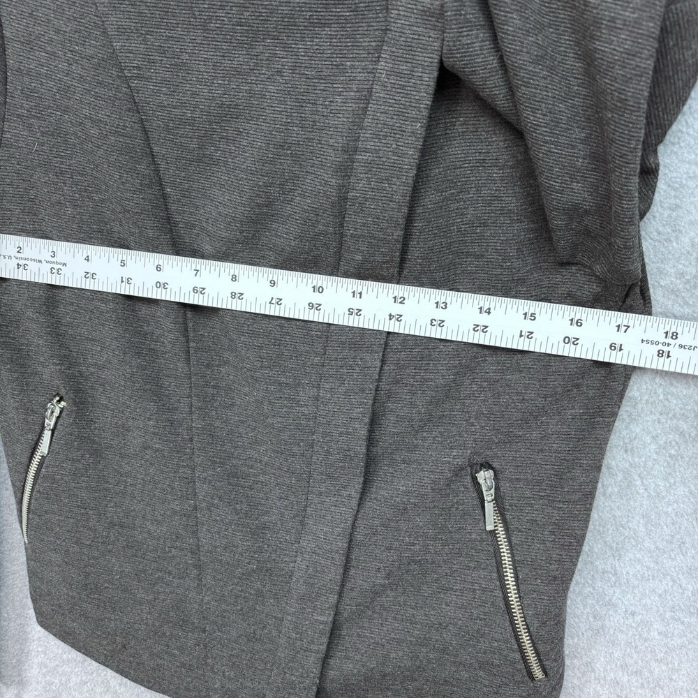 Roz Ali Moto Knit Jacket Size‎ Medium Gray Zip Front Y2K Edgy Chic Grunge - Picture 7 of 8